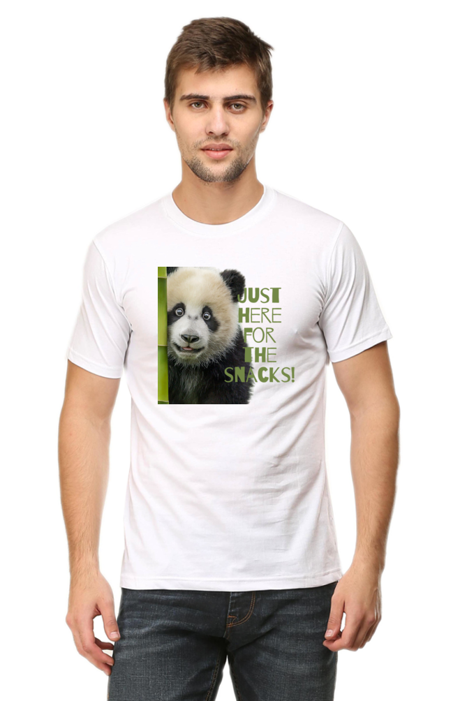 Just Here For The Snacks Panda Half Sleeve Tshirt