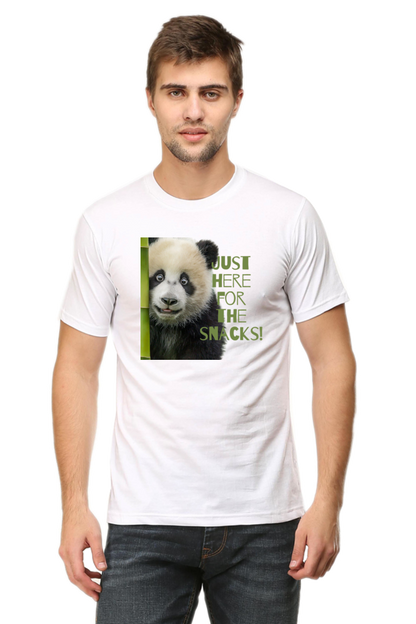 Just Here For The Snacks Panda Half Sleeve Tshirt