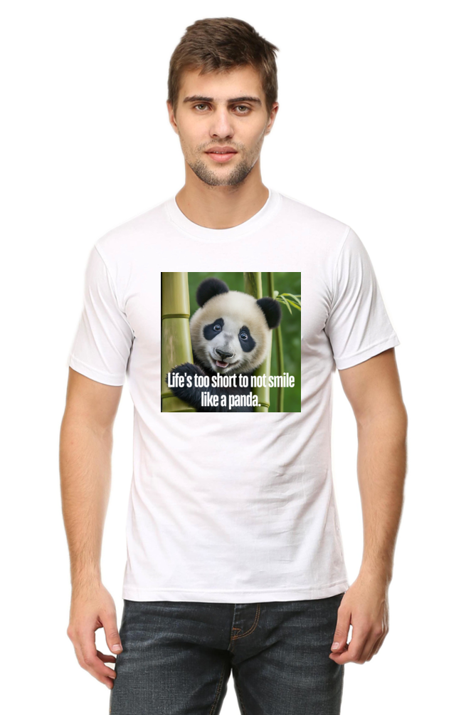 Smile Like A Panda Half Sleeve Tshirt