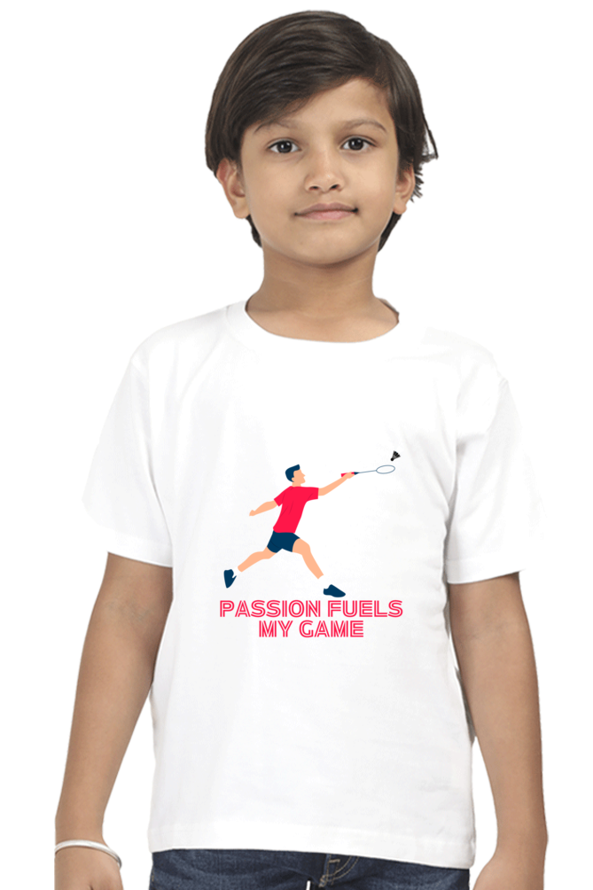 Passion Fuels My Game Kids Half Sleeve T-Shirt