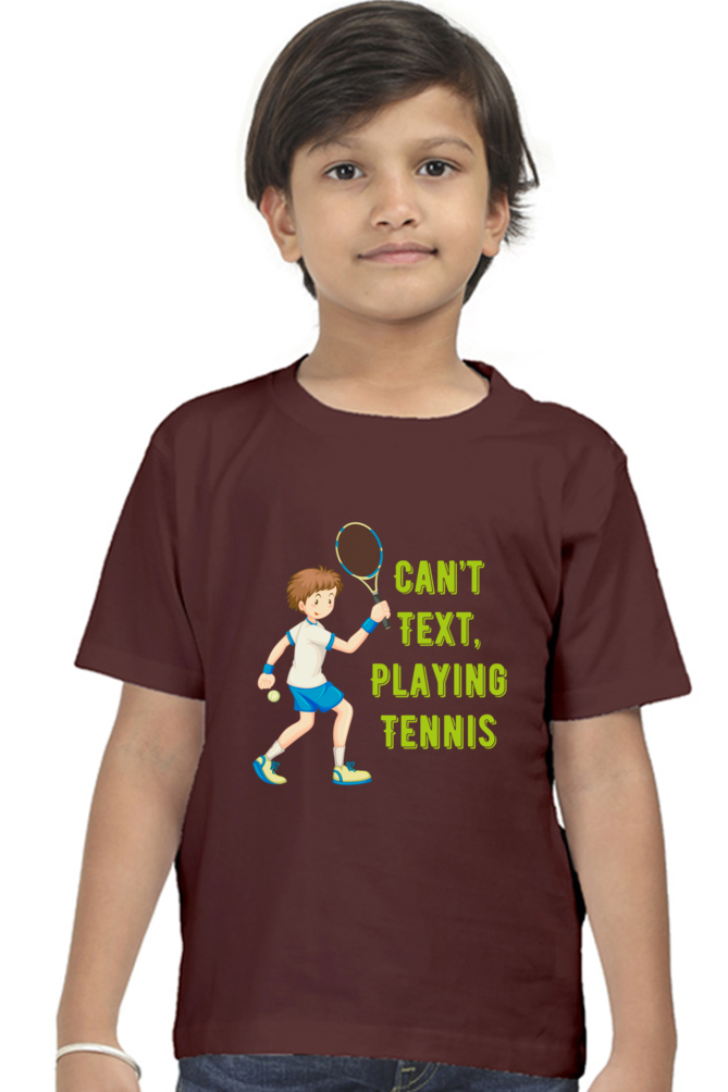 Can't Text Playing Tennis Kids Half Sleeve T-Shirt