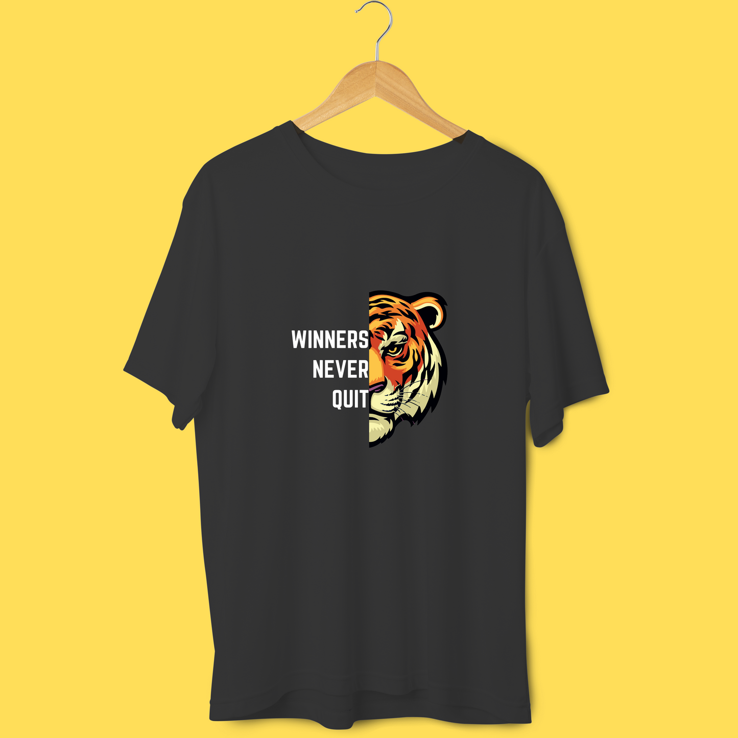 Tiger Spirit Collection Never Give Up Half Sleeve T-Shirt