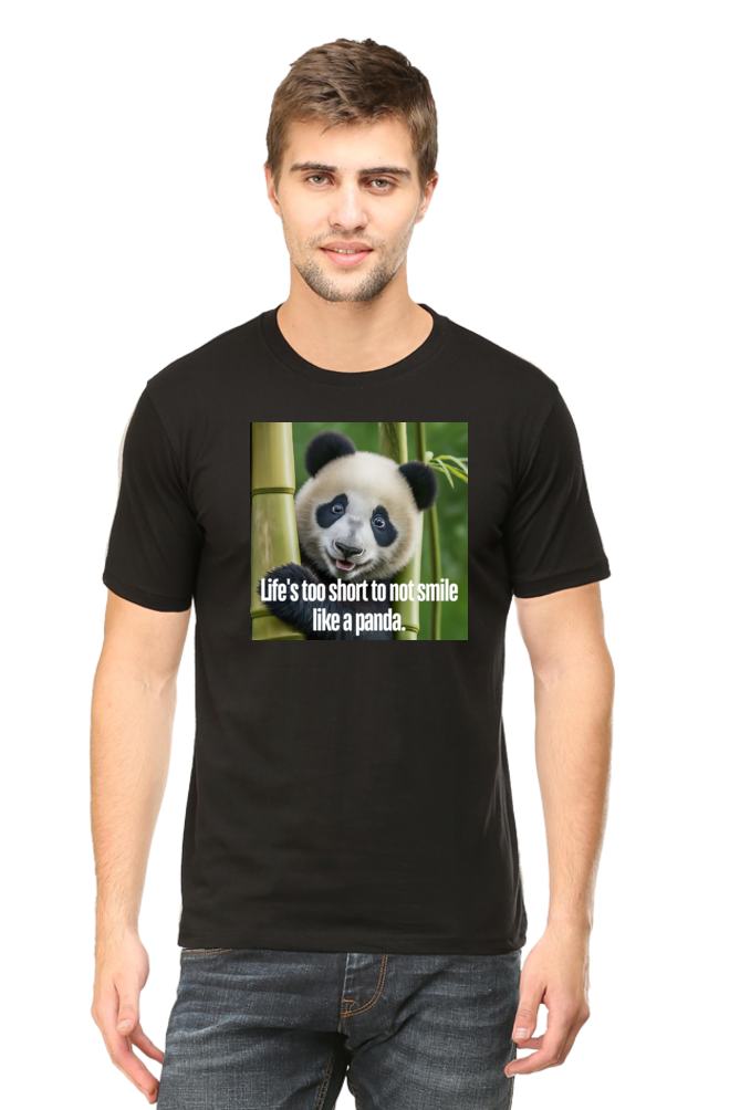 Smile Like A Panda Half Sleeve Tshirt