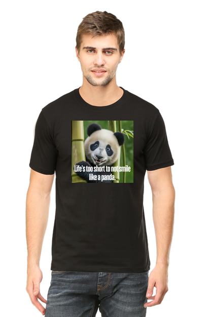 Smile Like A Panda Half Sleeve Tshirt