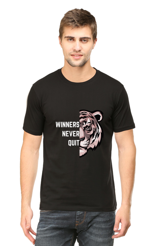 Roar of Resilience Winners Never Quit Half Sleeve T-Shirt