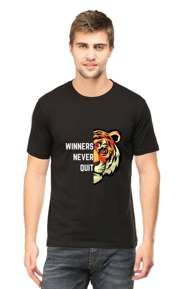 Tiger Spirit Collection Never Give Up Half Sleeve T-Shirt