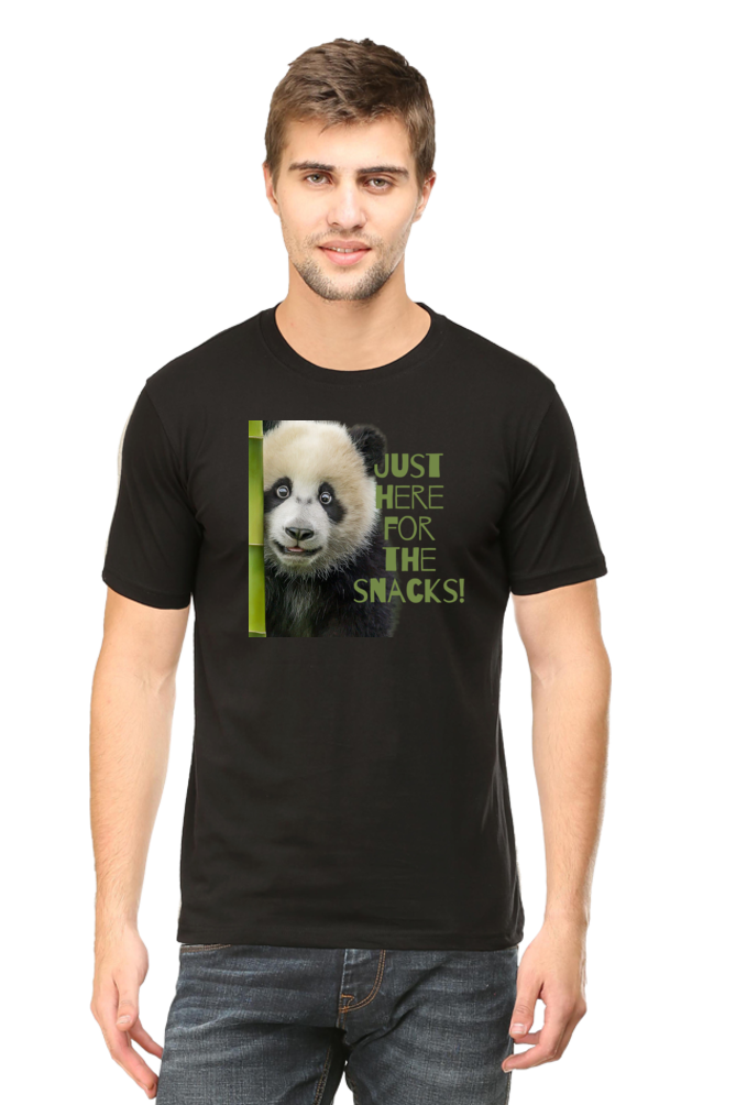 Just Here For The Snacks Panda Half Sleeve Tshirt