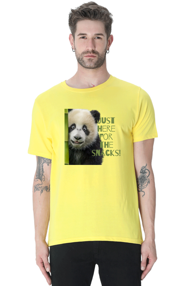 Just Here For The Snacks Panda Half Sleeve Tshirt