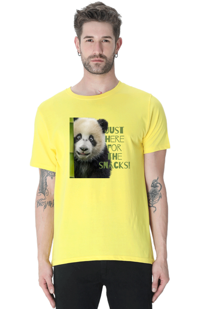 Just Here For The Snacks Panda Half Sleeve Tshirt