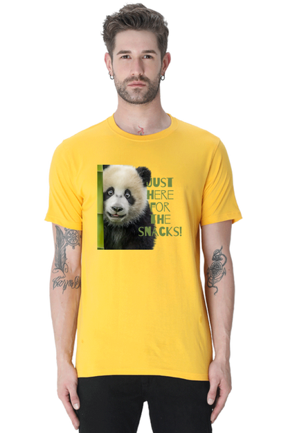 Just Here For The Snacks Panda Half Sleeve Tshirt