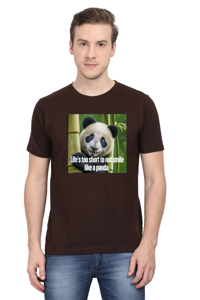 Smile Like A Panda Half Sleeve Tshirt