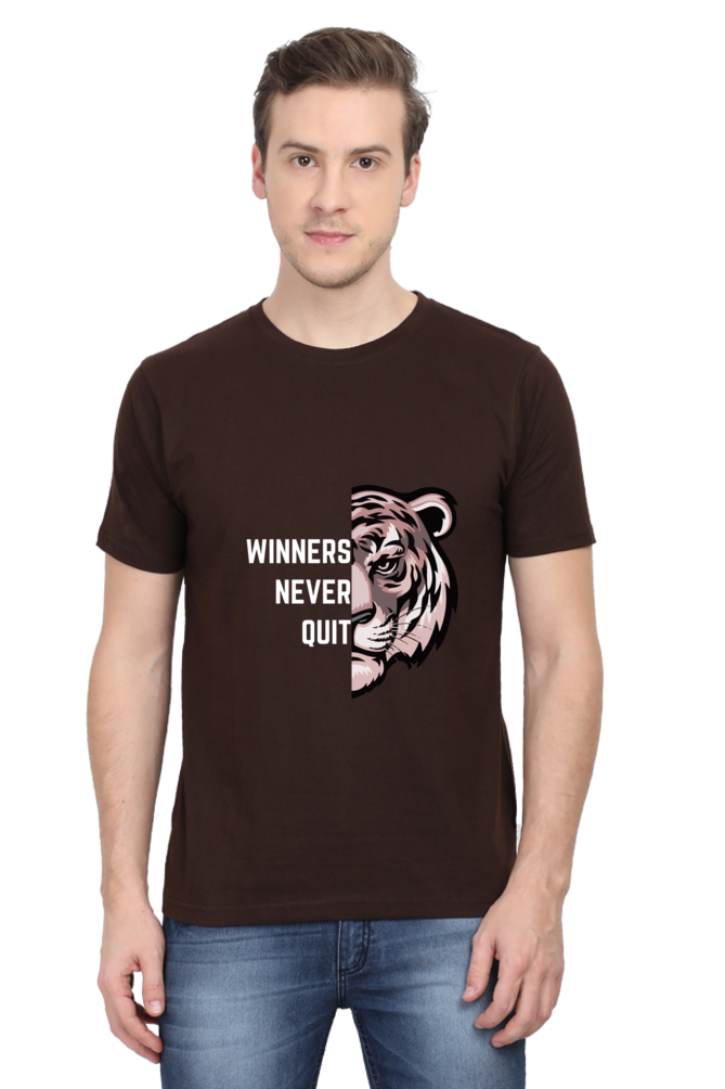 Roar of Resilience Winners Never Quit Half Sleeve T-Shirt