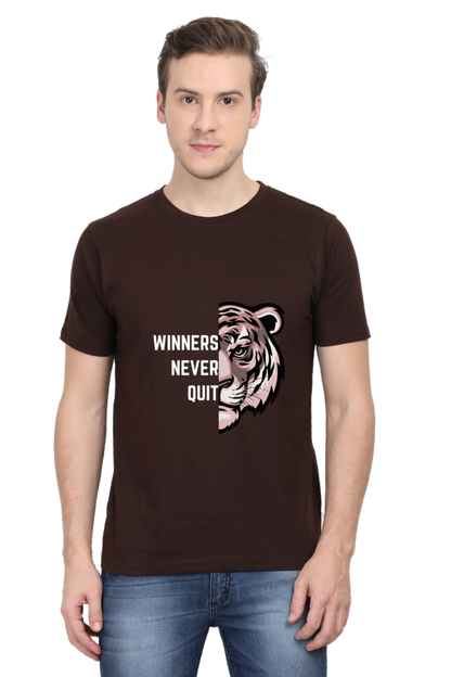 Roar of Resilience Winners Never Quit Half Sleeve T-Shirt