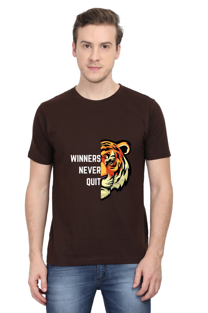 Tiger Spirit Collection Never Give Up Half Sleeve T-Shirt