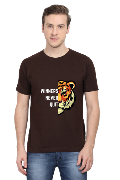 Tiger Spirit Collection Never Give Up Half Sleeve T-Shirt