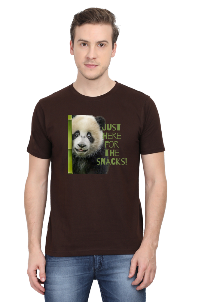 Just Here For The Snacks Panda Half Sleeve Tshirt