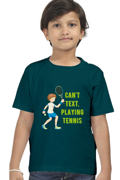 Can't Text Playing Tennis Kids Half Sleeve T-Shirt