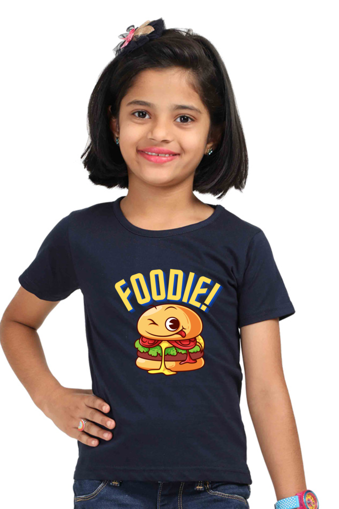 Burger Foodie Girls Half Sleeve T-Shirt