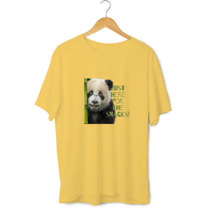 Just Here For The Snacks Panda Half Sleeve Tshirt