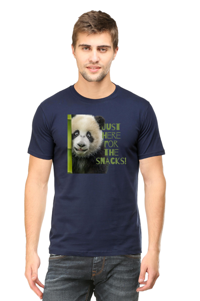 Just Here For The Snacks Panda Half Sleeve Tshirt