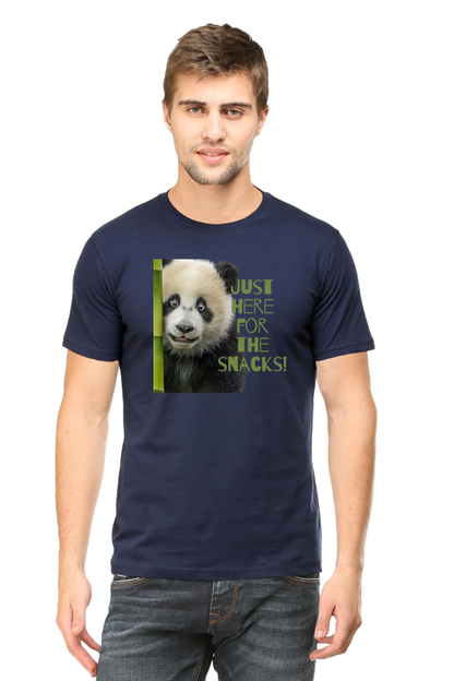 Just Here For The Snacks Panda Half Sleeve Tshirt