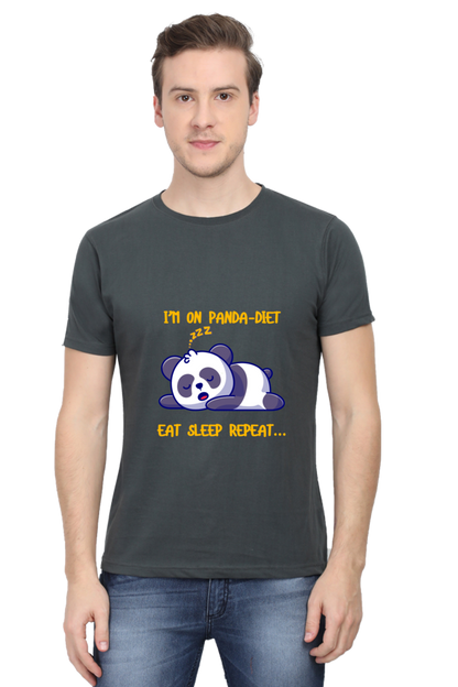 Panda Diet Half Sleeve Tshirt