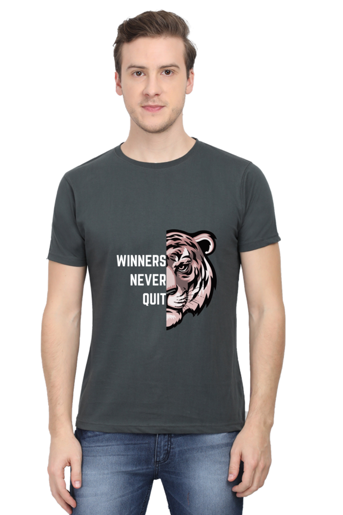 Roar of Resilience Winners Never Quit Half Sleeve T-Shirt