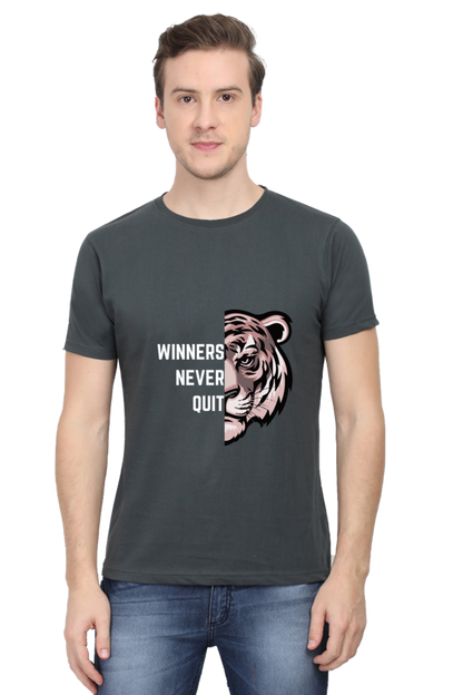 Roar of Resilience Winners Never Quit Half Sleeve T-Shirt