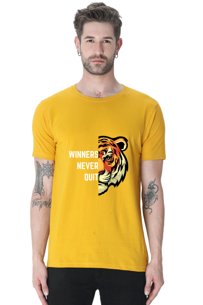 Tiger Spirit Collection Never Give Up Half Sleeve T-Shirt