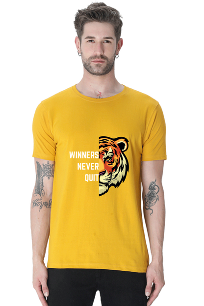 Tiger Spirit Collection Never Give Up Half Sleeve T-Shirt