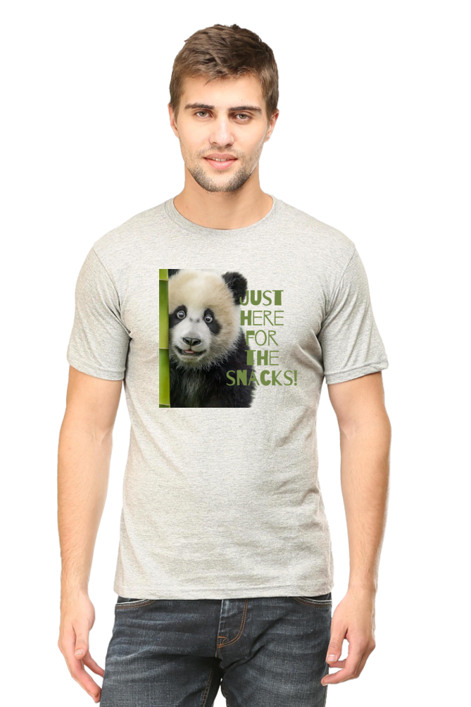 Just Here For The Snacks Panda Half Sleeve Tshirt