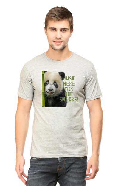 Just Here For The Snacks Panda Half Sleeve Tshirt