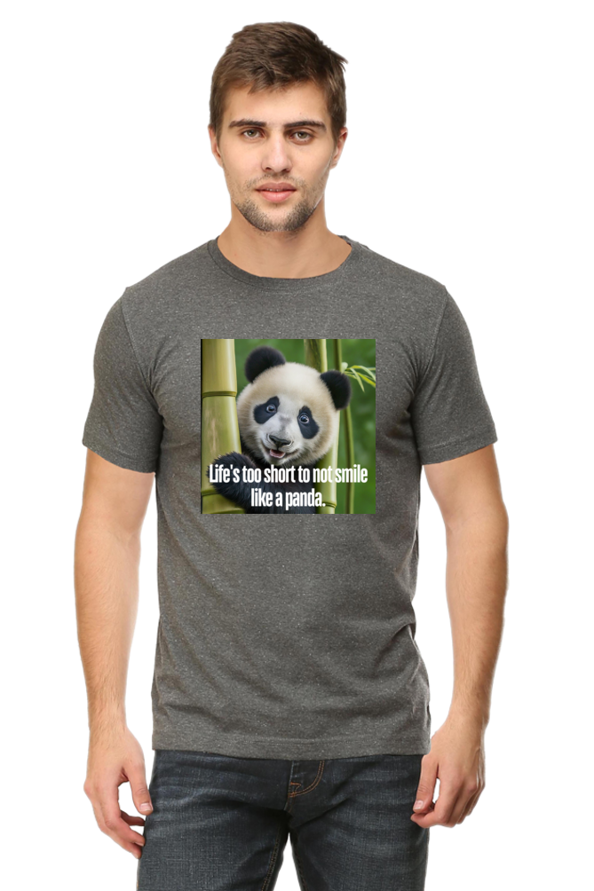 Smile Like A Panda Half Sleeve Tshirt