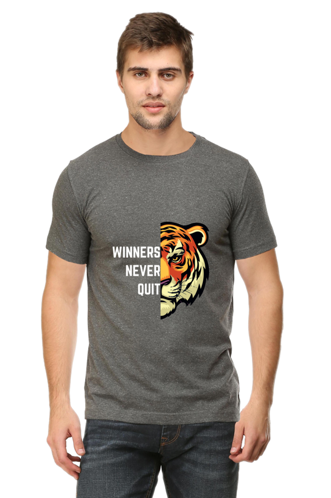 Tiger Spirit Collection Never Give Up Half Sleeve T-Shirt