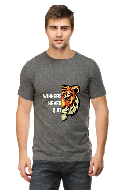 Tiger Spirit Collection Never Give Up Half Sleeve T-Shirt