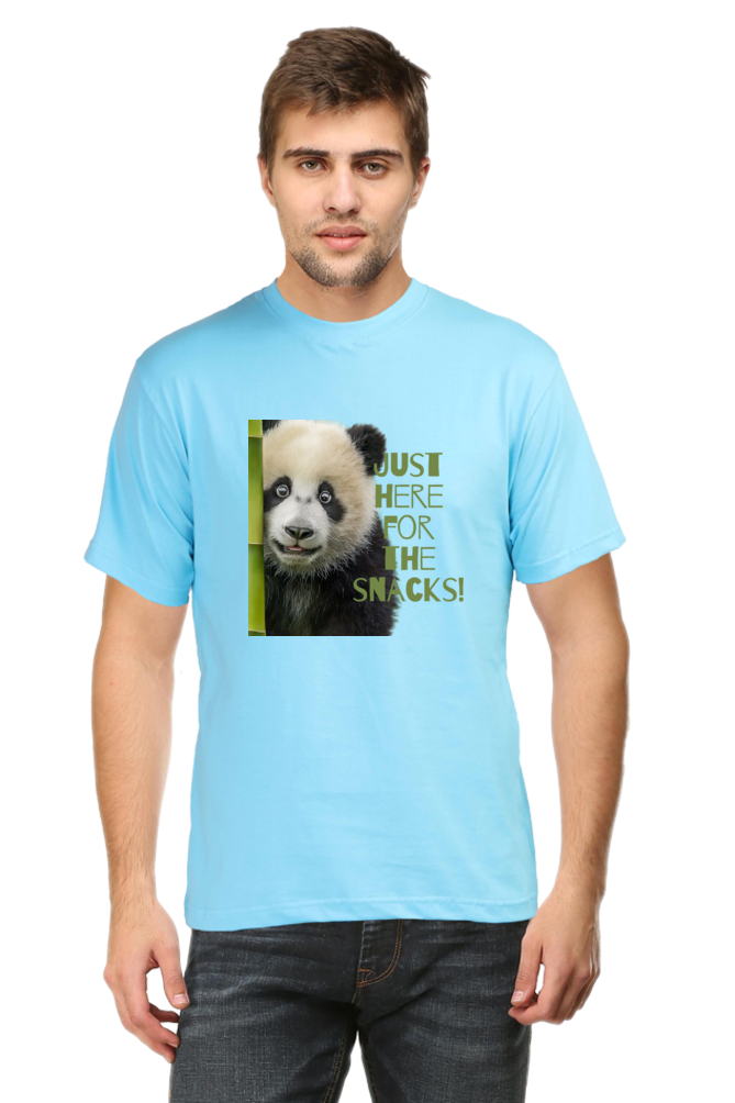 Just Here For The Snacks Panda Half Sleeve Tshirt