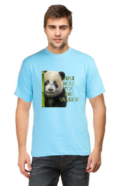 Just Here For The Snacks Panda Half Sleeve Tshirt