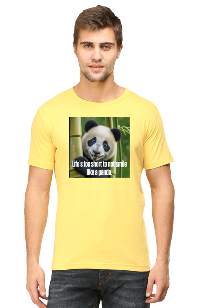 Smile Like A Panda Half Sleeve Tshirt