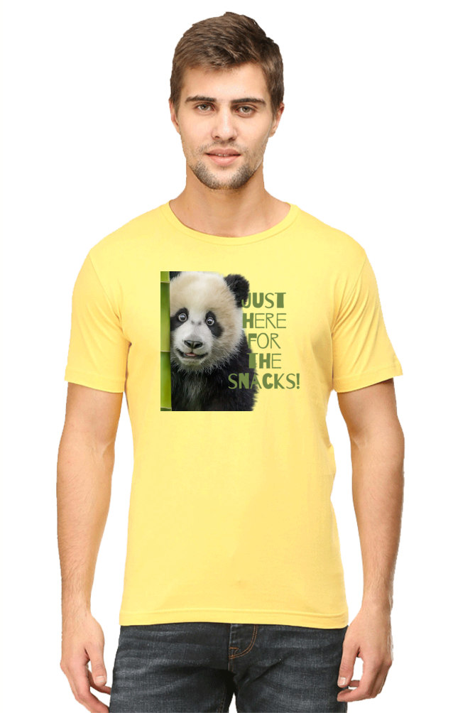 Just Here For The Snacks Panda Half Sleeve Tshirt