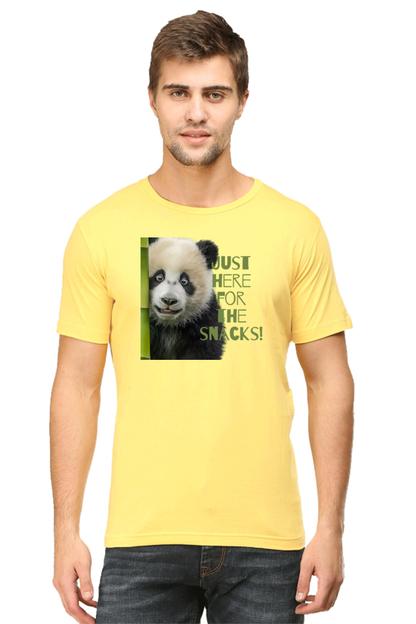 Just Here For The Snacks Panda Half Sleeve Tshirt