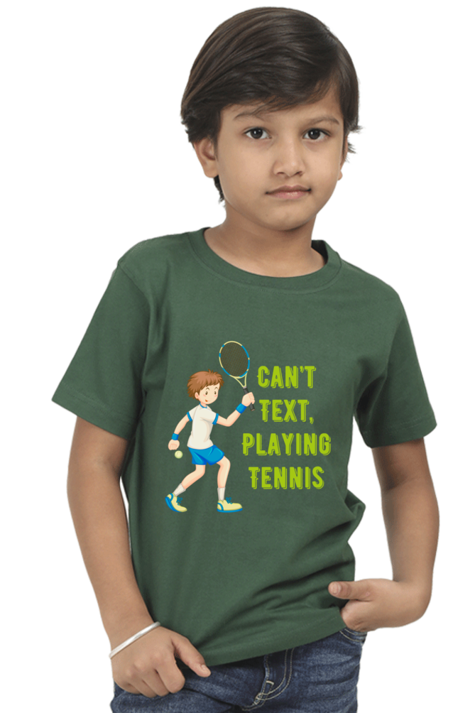 Can't Text Playing Tennis Kids Half Sleeve T-Shirt