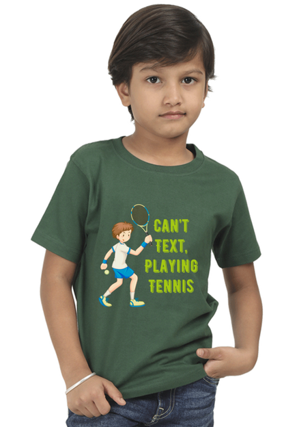 Can't Text Playing Tennis Kids Half Sleeve T-Shirt