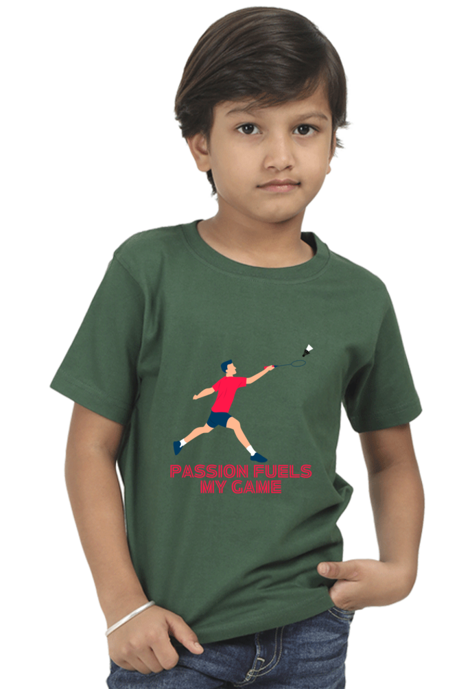 Passion Fuels My Game Kids Half Sleeve T-Shirt