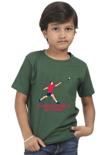 Passion Fuels My Game Kids Half Sleeve T-Shirt