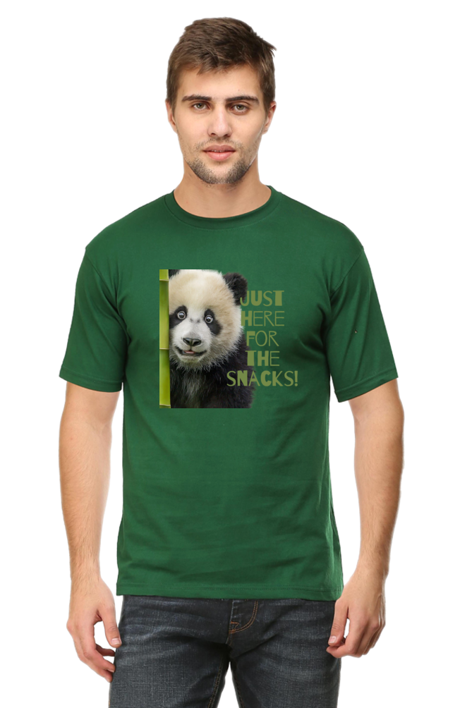 Just Here For The Snacks Panda Half Sleeve Tshirt