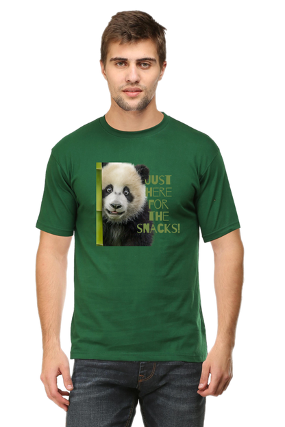 Just Here For The Snacks Panda Half Sleeve Tshirt